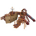 buccaneer pirate ship outdoor playset chestnut wood red front