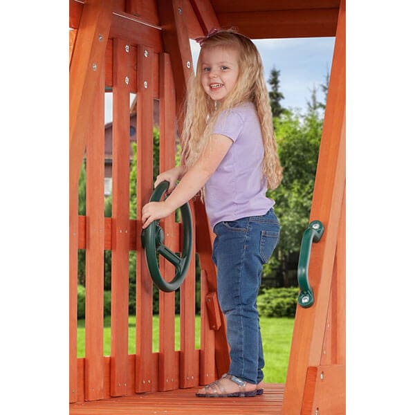 cedar_chalet_wooden_swing_set_girl_playing