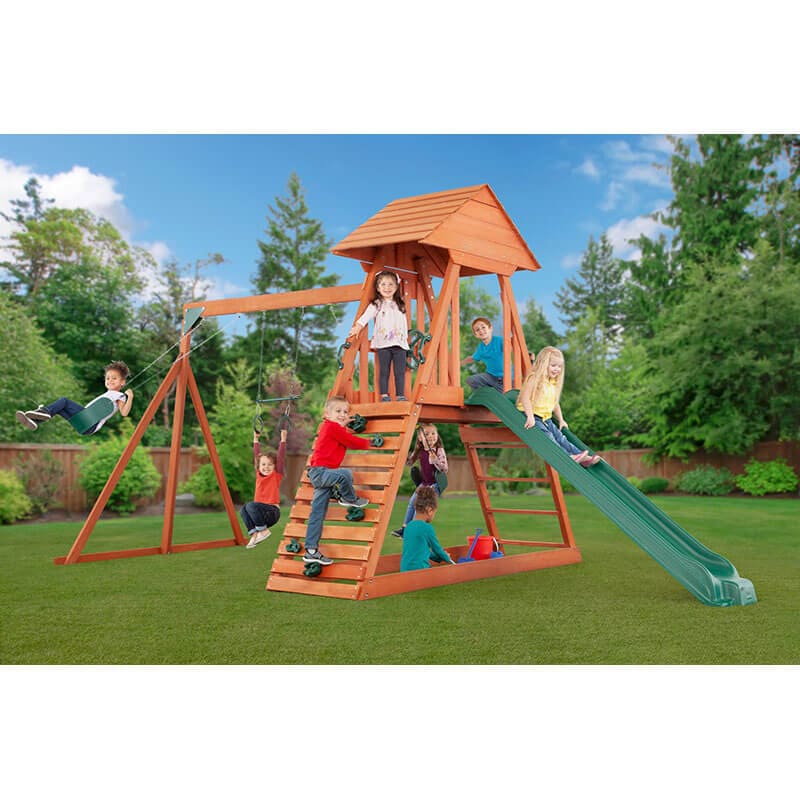 Cedar Chalet Wooden Swing Set