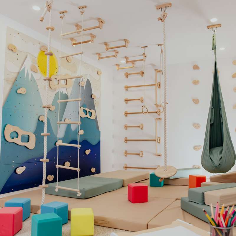 Children's Home Gym – Alaska panels and rope activities in a room corner