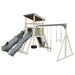 climber 55 deluxe vinyl swing set almond gray front right