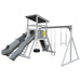 climber 55 deluxe vinyl swing set ash wood gray front right