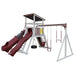 climber 55 deluxe vinyl swing set ash wood red front right