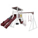 climber 55 deluxe vinyl swing set white red front right