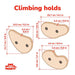Climbing Holds – three climbing hold shape dimension diagrams