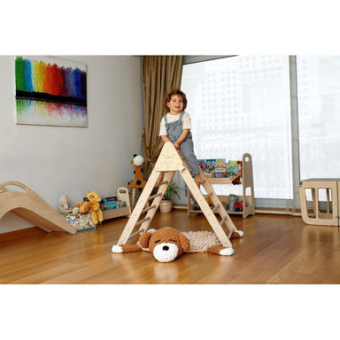 climbing triangle with boy on top
