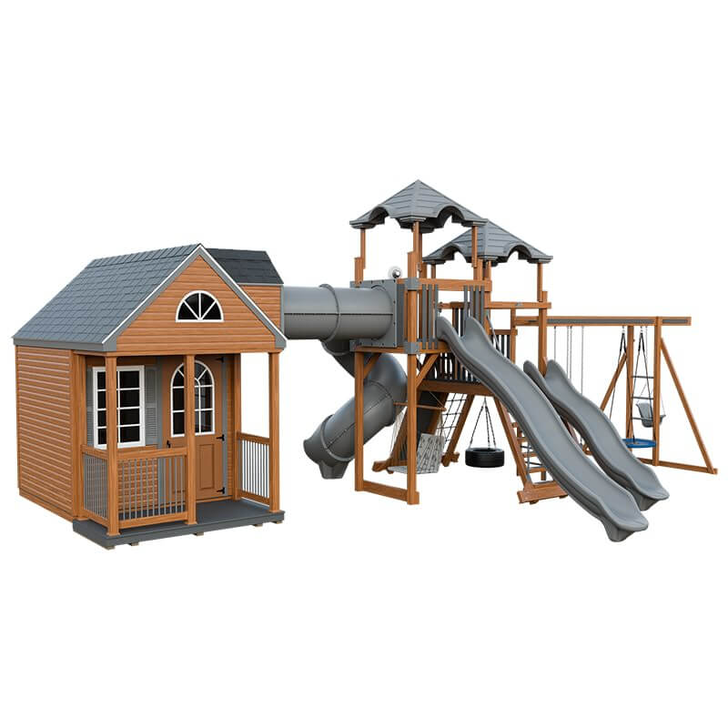 Cottage Escape Vinyl Playhouse with Porch — Extreme Kids World