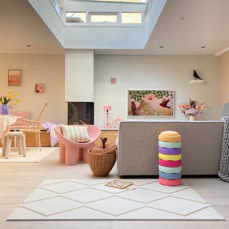 eeveve beni autumn gold double sided playmat in a playroom