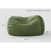 Cloud Comfort Bean Bag (Double) – Olive Green chair showing 72 by 48 by 36 inch dimensions