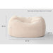 Cloud Comfort Bean Bag (Double) – Tan chair showing 72 by 48 by 36 inch dimensions
