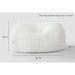 Cloud Comfort Bean Bag (Double) – Cream chair showing 72 by 48 by 36 inch dimensions