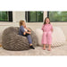 Cloud Comfort Bean Bag (Small) – two kids sitting on separate Grey and Cream chairs