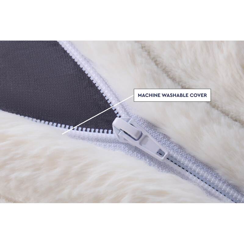 Cloud Comfort Bean Bag (Small) – Cream faux fur corduroy cover zipper detail