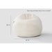 Cloud Comfort Bean Bag (Small) – Tan chair showing 36 inch diameter and 32 inch height