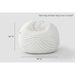 Cloud Comfort Bean Bag (Small) – Cream chair showing 36 inch diameter and 32 inch height