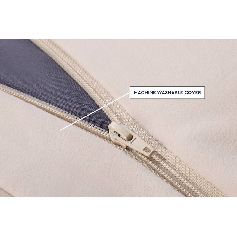 Cloud Comfort Bean Bag (Standard) – Tan matte velvet cover zipper detail
