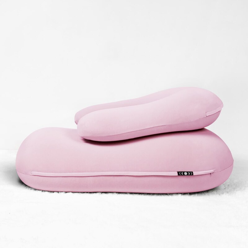 Crescent Backrest – Rose Quartz backrest resting on a separately sold seat