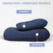 Moon Pod + Backrest Bundle – Moon Indigo diagram labeling the included seat and backrest
