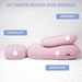 Moon Pod Bundle (Moon Pod + Backrest + Footrest) – Rose Quartz diagram labeling all three included pieces