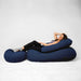 Moon Pod Bundle (Moon Pod + Backrest + Footrest) – side view of Moon Indigo seat, backrest and footrest in use
