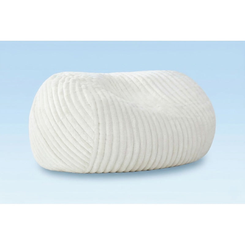 Cloud Comfort Bean Bag (Double) – Cream faux fur corduroy front view