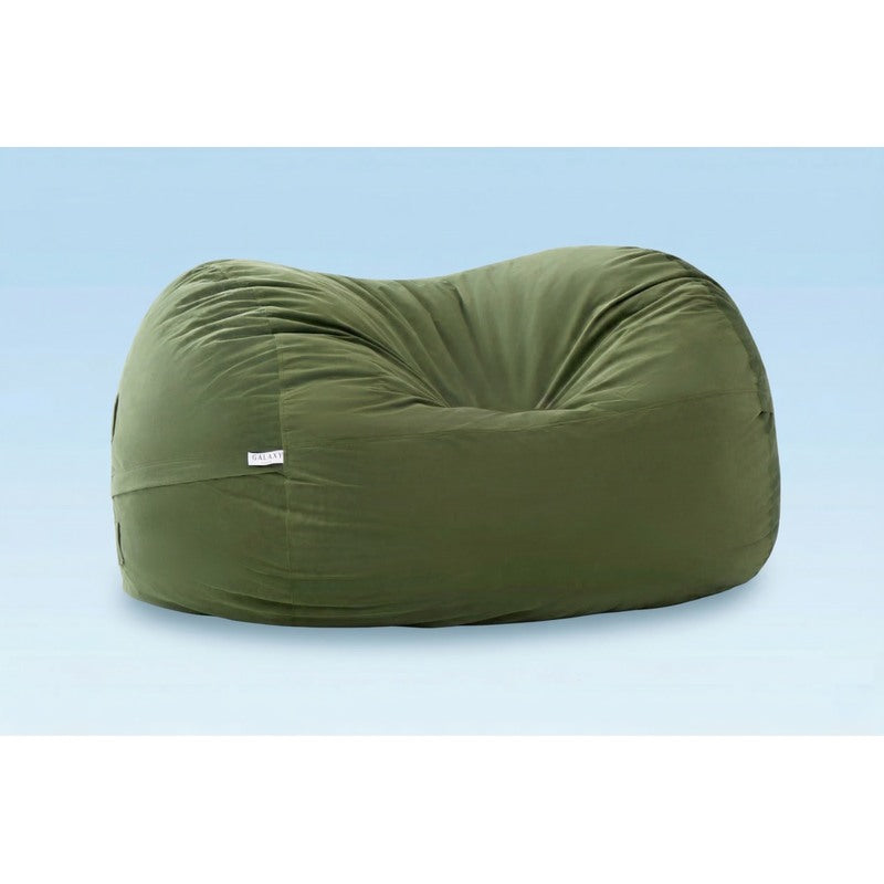 Cloud Comfort Bean Bag (Double) – Olive Green matte velvet front view