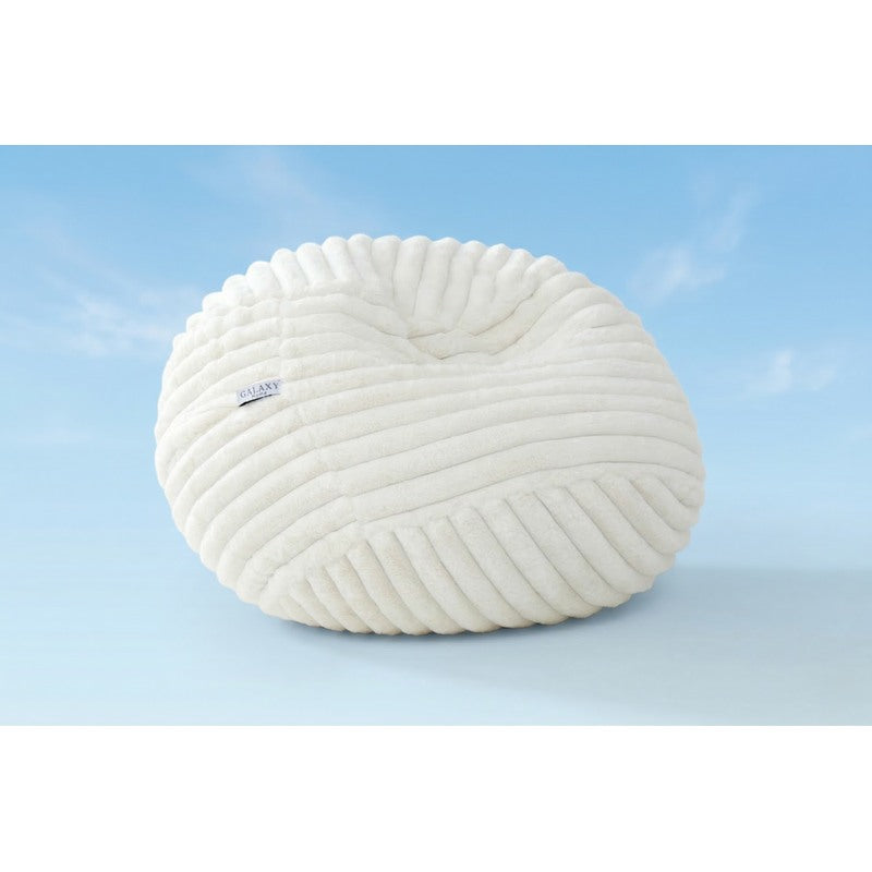 Cloud Comfort Bean Bag (Small) – Cream faux fur corduroy front view