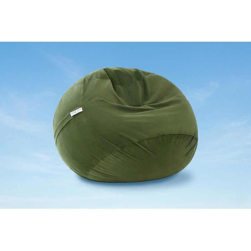 Cloud Comfort Bean Bag (Small) – Olive Green matte velvet front view