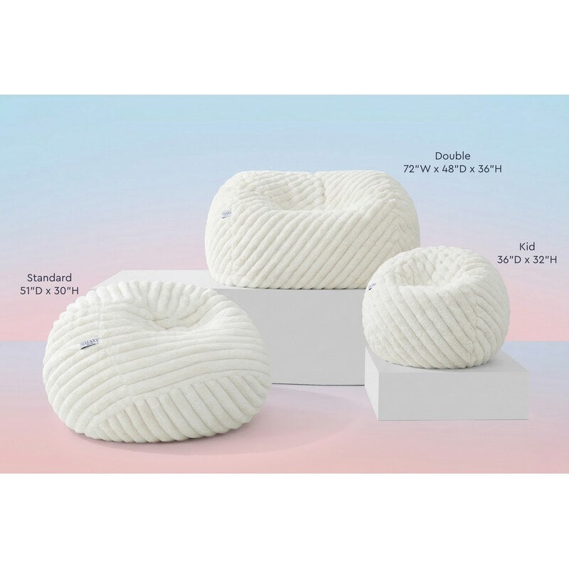 Cloud Comfort Bean Bag (Small) – comparison of Small, Standard and Double chair dimensions