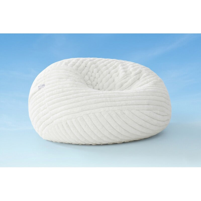 Cloud Comfort Bean Bag (Standard) – Cream faux fur corduroy front view