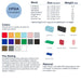 500 Piece Multi Colored Jumbo Sized Modular Building Blocks Starter Kit – EverBlock block specification sheet