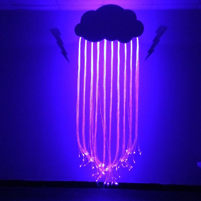 Experia Fiber Optic Rain Cloud Sensory Light glowing purple