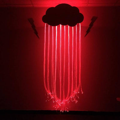 Experia Fiber Optic Rain Cloud Sensory Light glowing red