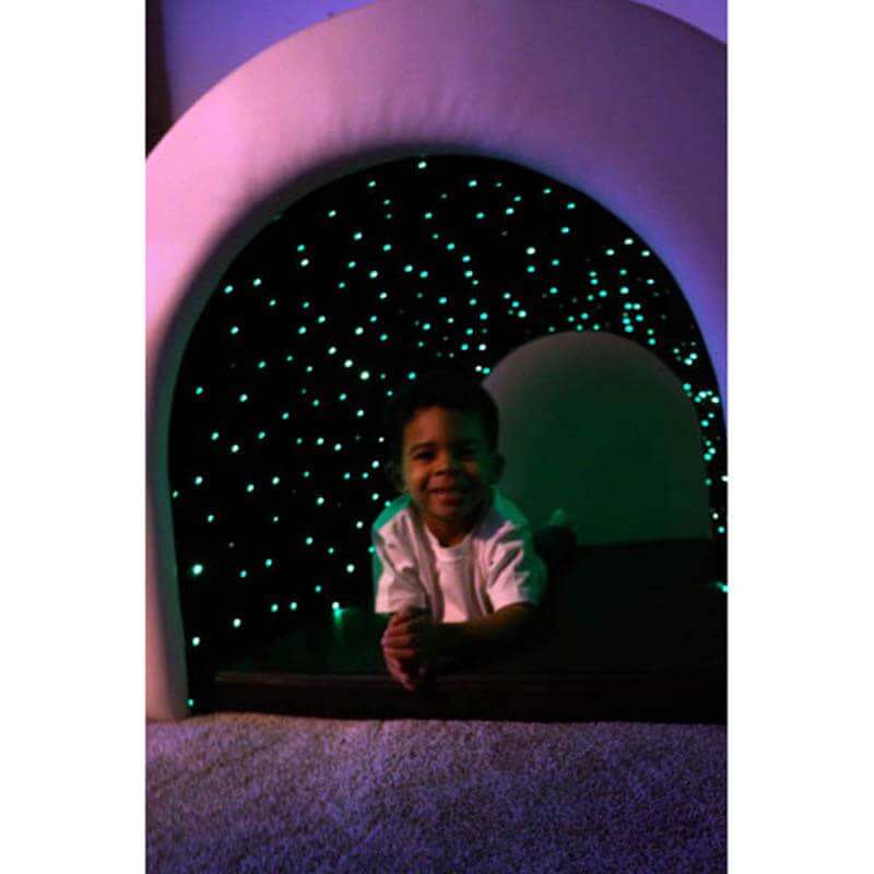 Child inside the Experia Fiber Optic Tranquility Sensory Tunnel