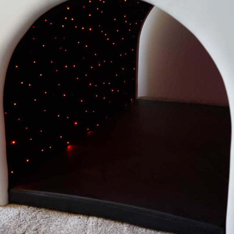 Close-up of the fiber optic interior in the Experia Tranquility Sensory Tunnel