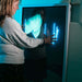 Experia IntelliTouch Musical Touch Panel – user creating blue sound-responsive light