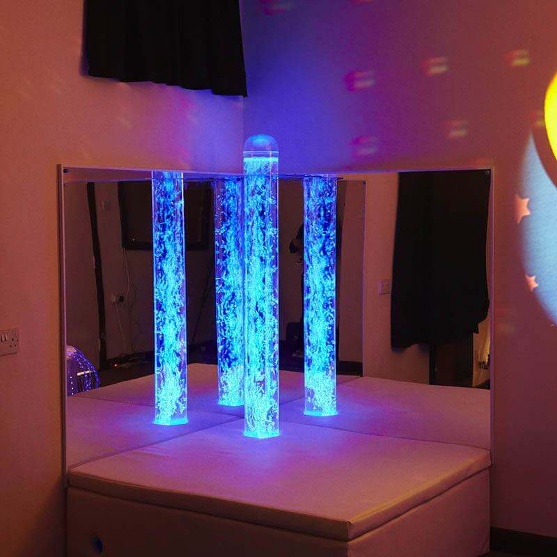 Experia Interactive LED Bubble Tube Corner glowing blue