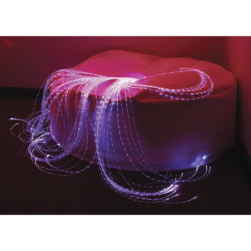 Experia LED Fiber Optic Light Strands with Softie Bean Bag glowing purple