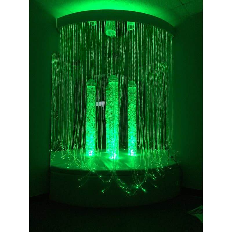 Experia Sensory Cocoon with green bubble tube and fiber optic lighting