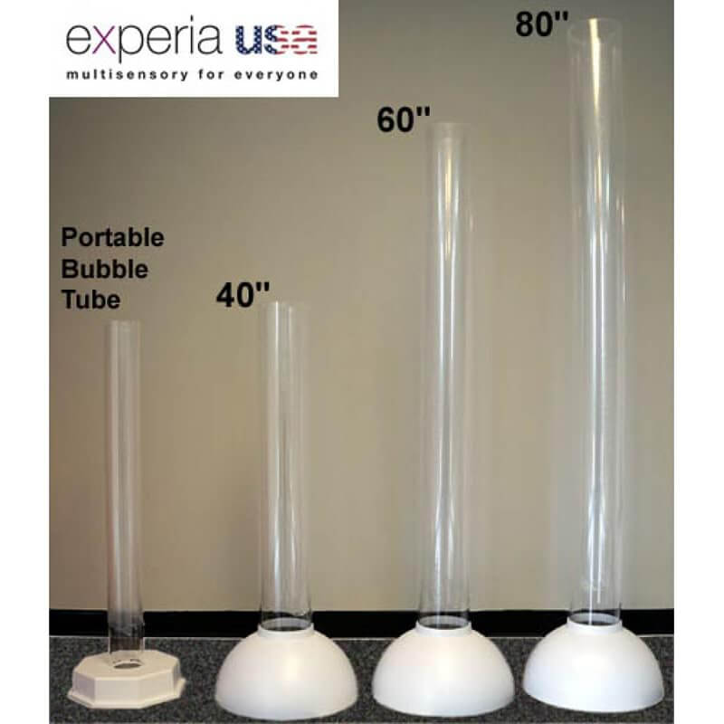 Experia Touch Sensitive LED Bubble Tube shown in multiple height options