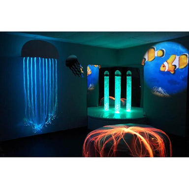 Experia Underwater Adventure Sensory Room Bundle with teal bubble tube