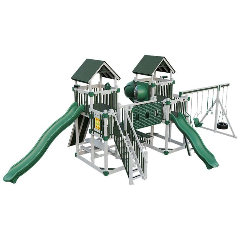 fortress amish made playset with fort ash wood green front left