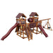 fortress amish made playset with fort chestnut wood red front left