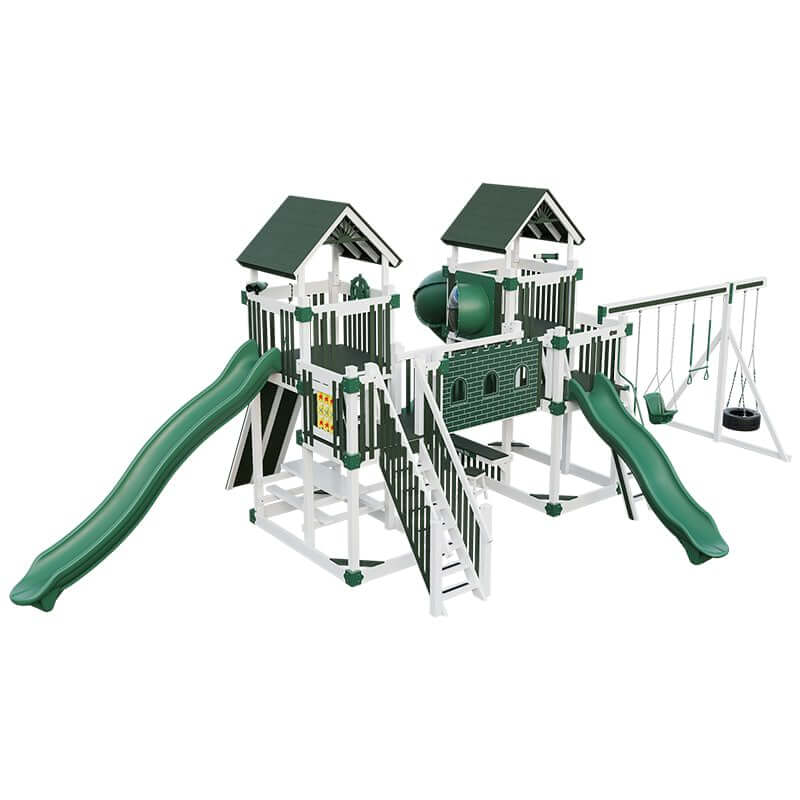 fortress amish made playset with fort white green front left