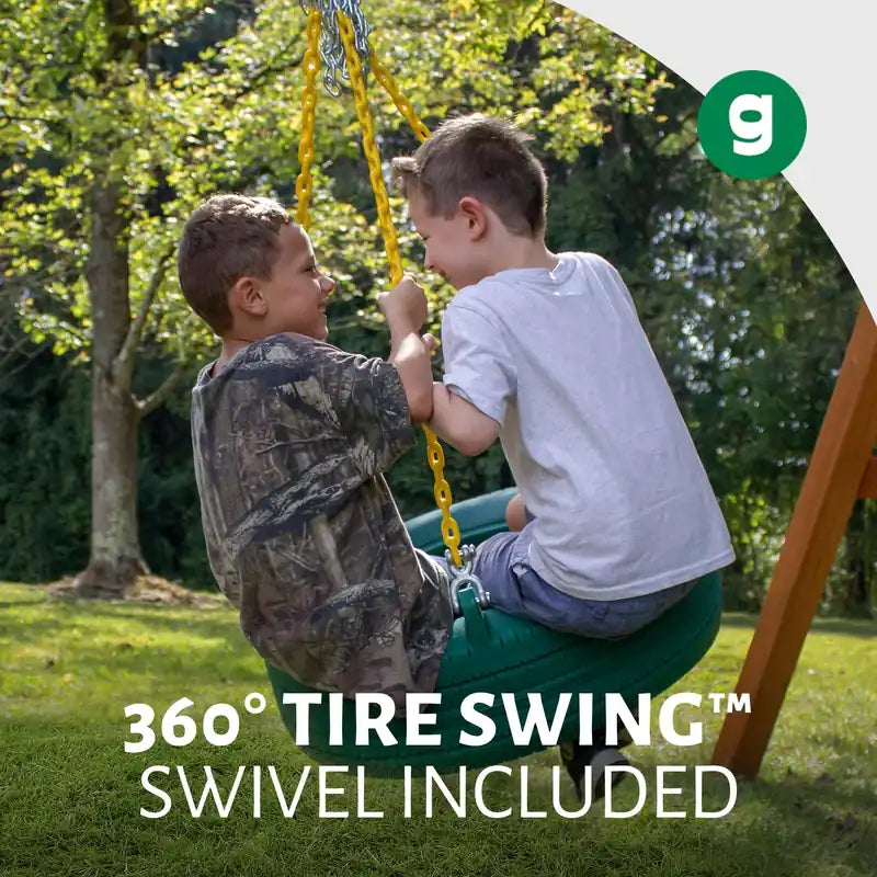 Frontier Swing Set – tire swing in use
