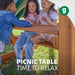Gorilla Playsets Everest Elite Swing Set – children playing at the built-in picnic table