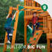 Gorilla Playsets Everest Elite Swing Set – children using the monkey bars and rock wall