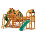 Gorilla Playsets Everest Elite Swing Set – front studio view of the bridge, tower and slide