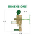 Gorilla Playsets Everest Elite Swing Set – overhead dimensions of the bridge-and-tower layout