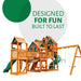Gorilla Playsets Everest Elite Swing Set – rear studio view showing the swings and covered decks